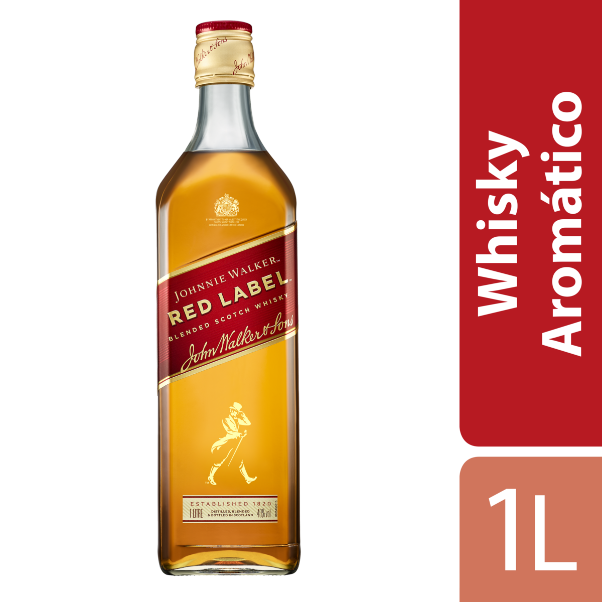 Whisky Escocês Blended Red Label Johnnie Walker Garrafa 1l