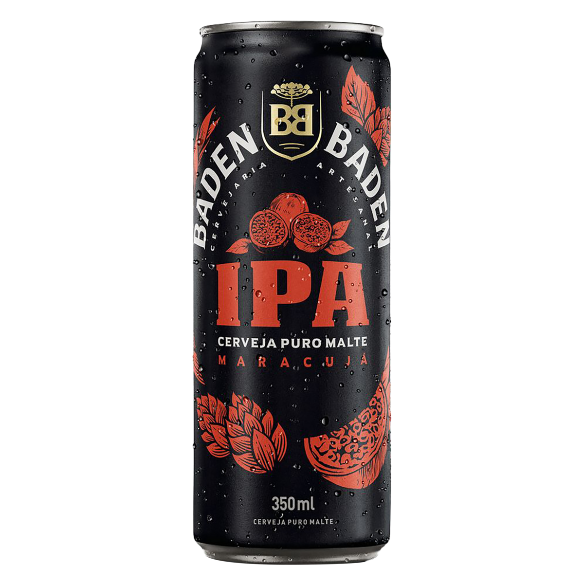 Cerveja IPA Puro Malte Maracujá Baden Baden Lata 350ml
