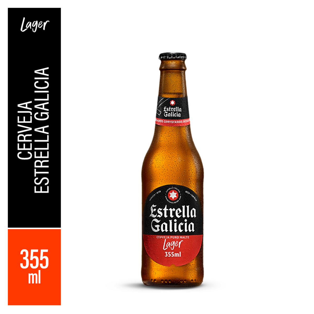 Cerveja Lager Puro Malte Estrella Galicia Garrafa 355ml