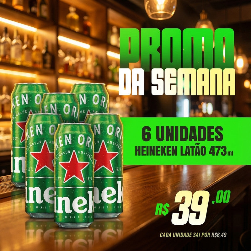 Combo Heineken Latão 473ML 6UN