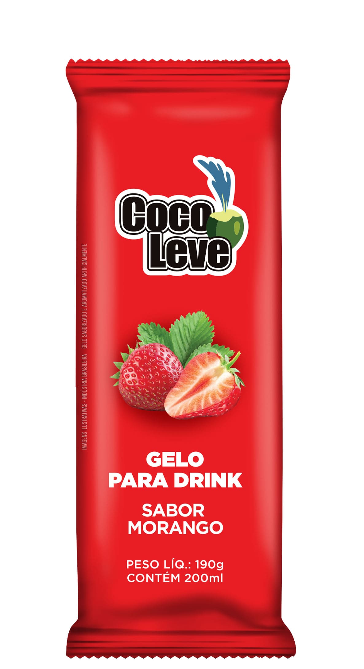 Gelo para Drink Morango Coco Leve 190g